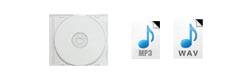 音楽CD、MP3、WAV