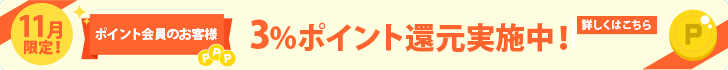 3%ポイント還元実施中!