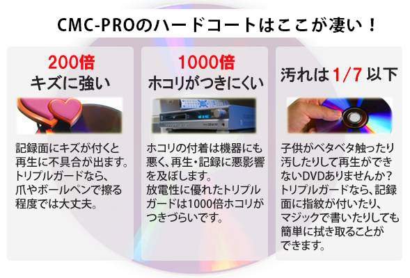CMC-PROハードコートDVDの特徴